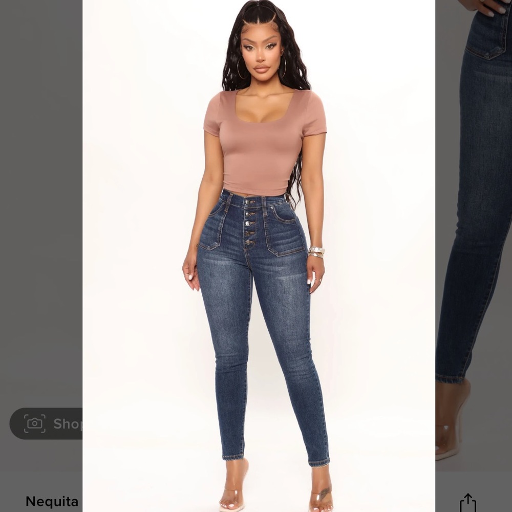 Fashion Nova Nequita High Rise Skinny Jean Medium Blue Wash SIZE 3 SOLD OUT